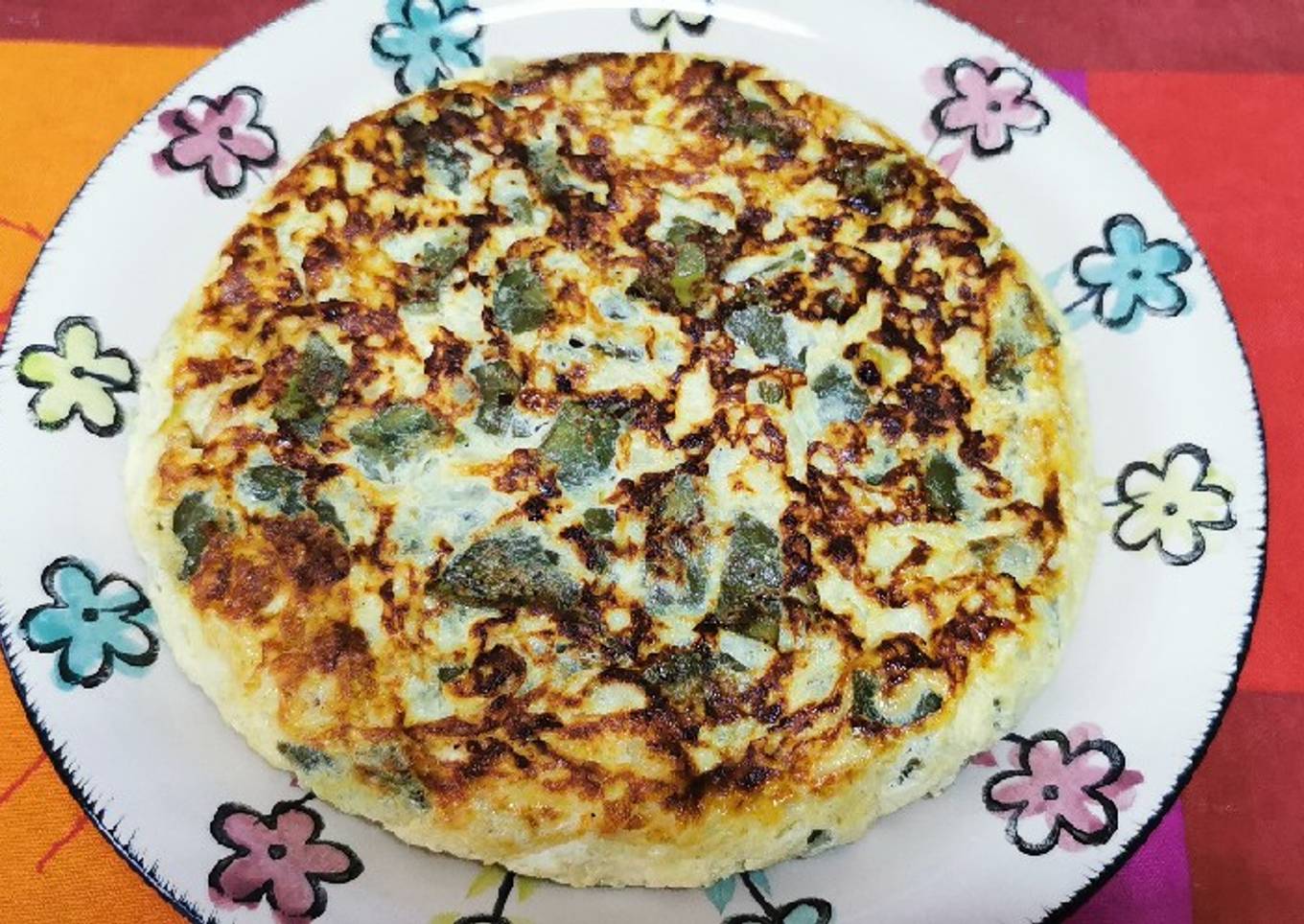 Tortilla de judías verdes y calabacín