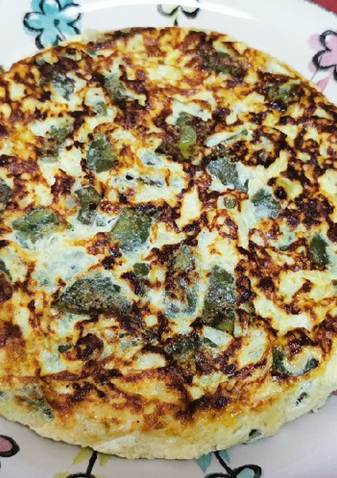 Una foto de Tortilla de judías verdes y calabacín