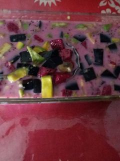 Foto resep Es buah naga merah campur