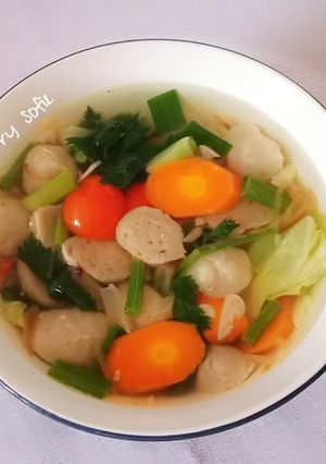 Foto resep Sop Bakso gurih harum lezaattt