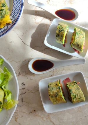 A picture of Spinach, Egg, and Bresaola Roll-Ups.