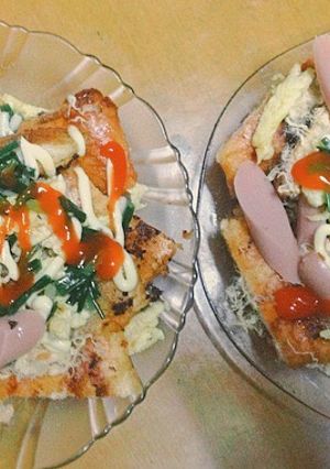 Hình của món Bánh mì nướng sa tế.