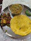 Makai roti with dal makhni aloo gajar methi matar sabzi