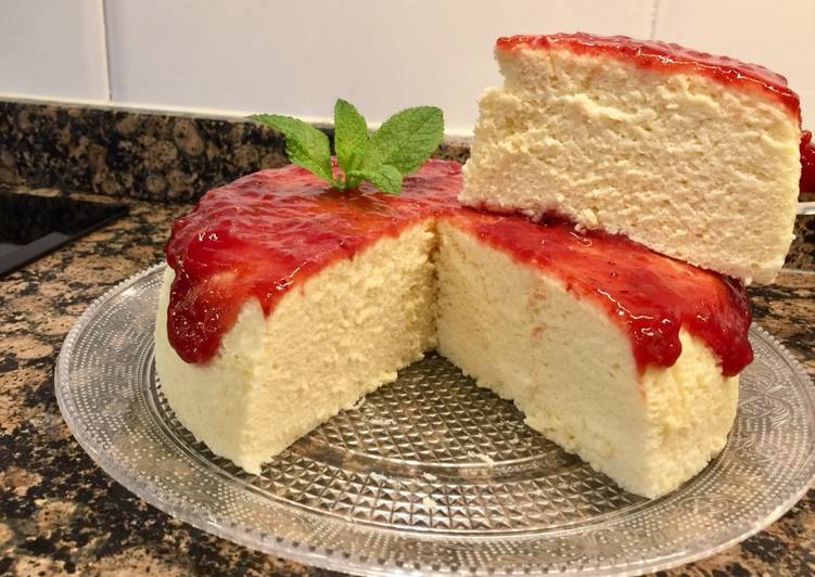 Tarta de queso japonesa sin gluten, sin lactosa