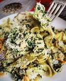 Farfalle Con Espinacas y Atún a la Crema