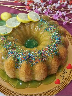 عکسی از دستور کیک لیموترش🍋 با سس لیمو😋
