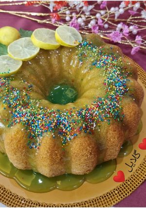 عکسی از دستور کیک لیموترش🍋 با سس لیمو😋