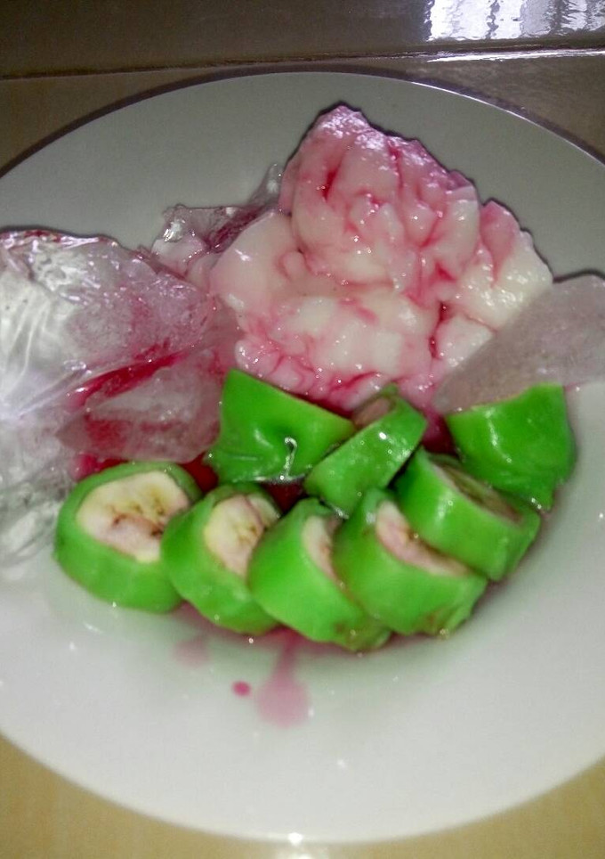 Foto resep Es Pisang Ijo step mudah, sehat, hemat (Ice Banana Green)