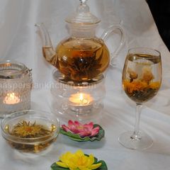 A picture of Flowering tea(blooming tea).