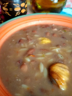 A picture of Risoni with Beans and Chestnuts.