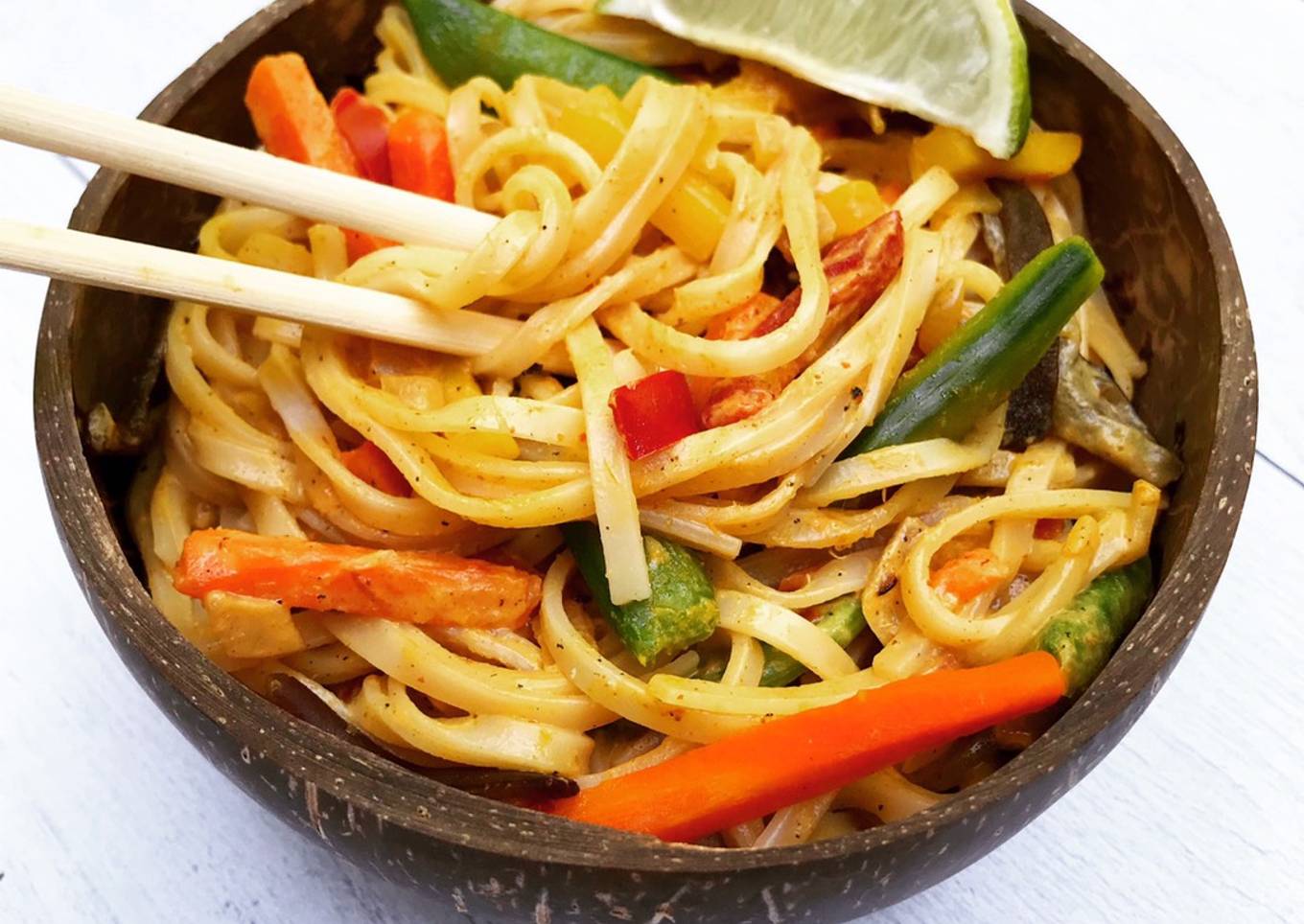 Nouilles de riz coco curry