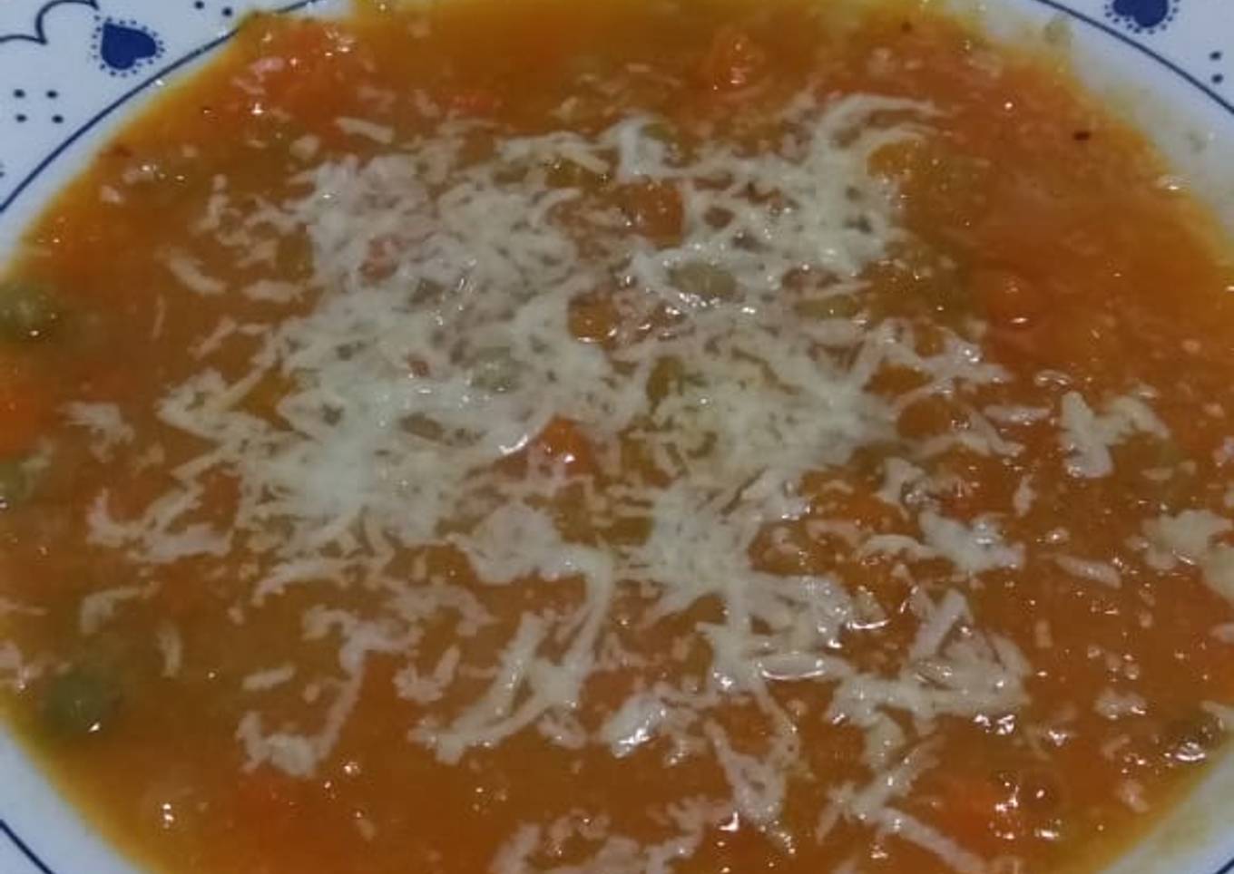 Sopa de Calabaza, zanahoria y arvejas