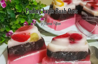 Cara Gampang Membuat Puding Lapis Buah Oreo Enak Terbaru