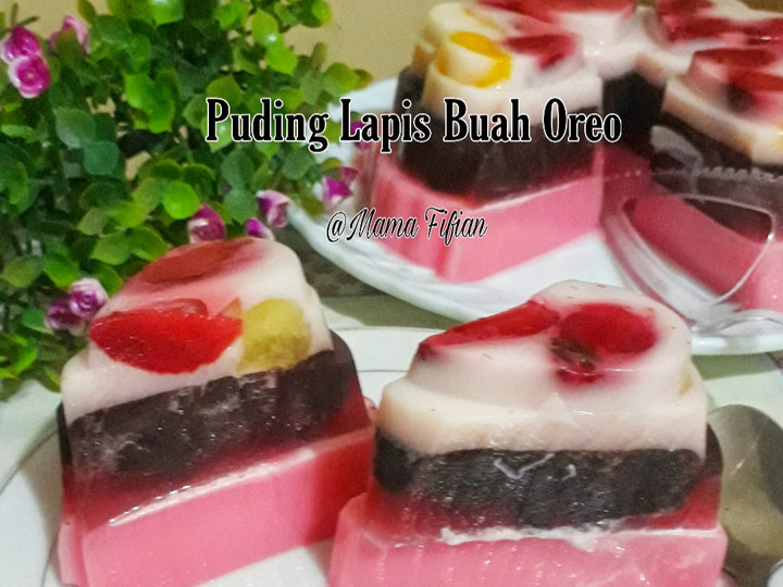 Cara Gampang Membuat Puding Lapis Buah Oreo Enak Terbaru