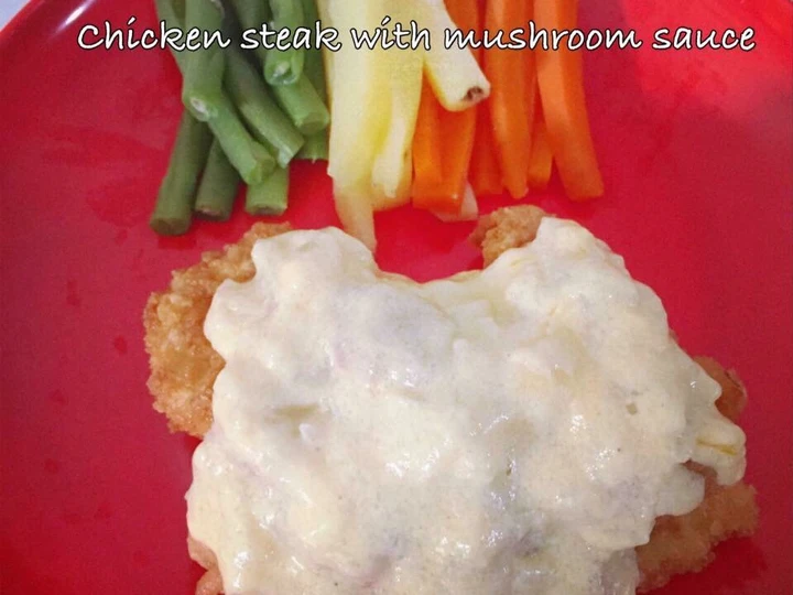 Langkah Mudah untuk Menyiapkan Resep Chicken Steak with mushroom sauce yang Enak Banget Anti Ribet, Mantap