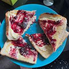 A picture of Jam on Toast.