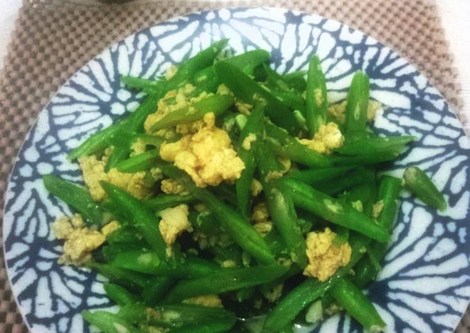 Resep Buncis telur acak simpel Anti Gagal