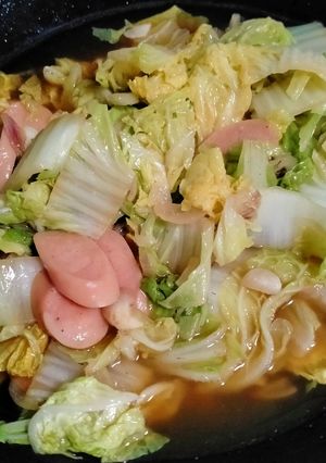 Foto resep 345. Sawi Sosis