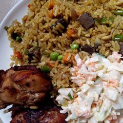 Jellof rice with vegetables A picture of Jellof rice with vegetables.