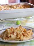 Casarecce gratinados con langostinos