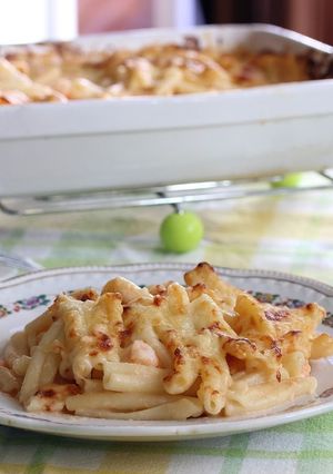 Una foto de Casarecce gratinados con langostinos