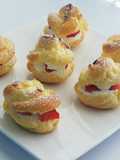 Cream Puffs with Whipped Cream and Strawberries