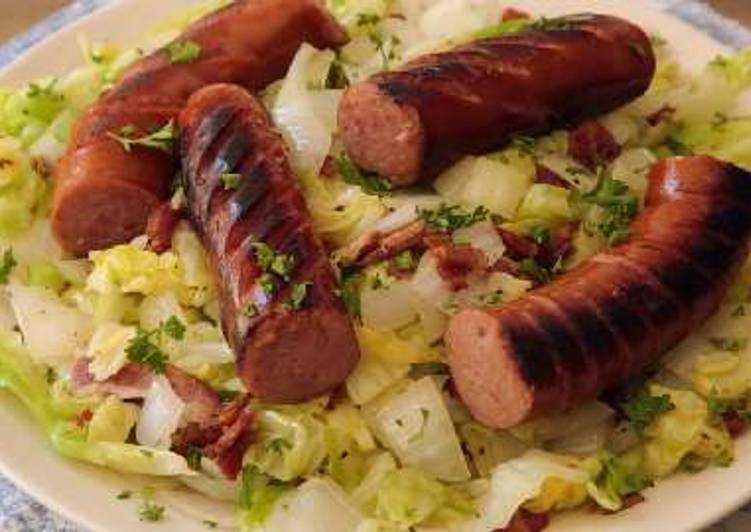Steps to Prepare Super Quick Homemade Sausage and Cabbage Saute
