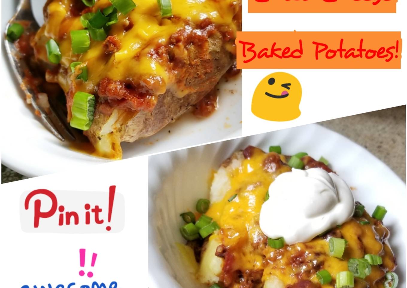 Baked potatoes with chili