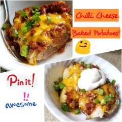 A picture of Chili Cheese Baked Potatoes.