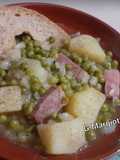 Piselli con prosciutto crudo e patate