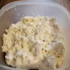 Homemade Ricotta cheese A picture of Homemade Ricotta cheese.