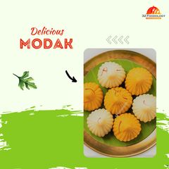A picture of Cocoa-Coconut Modak.