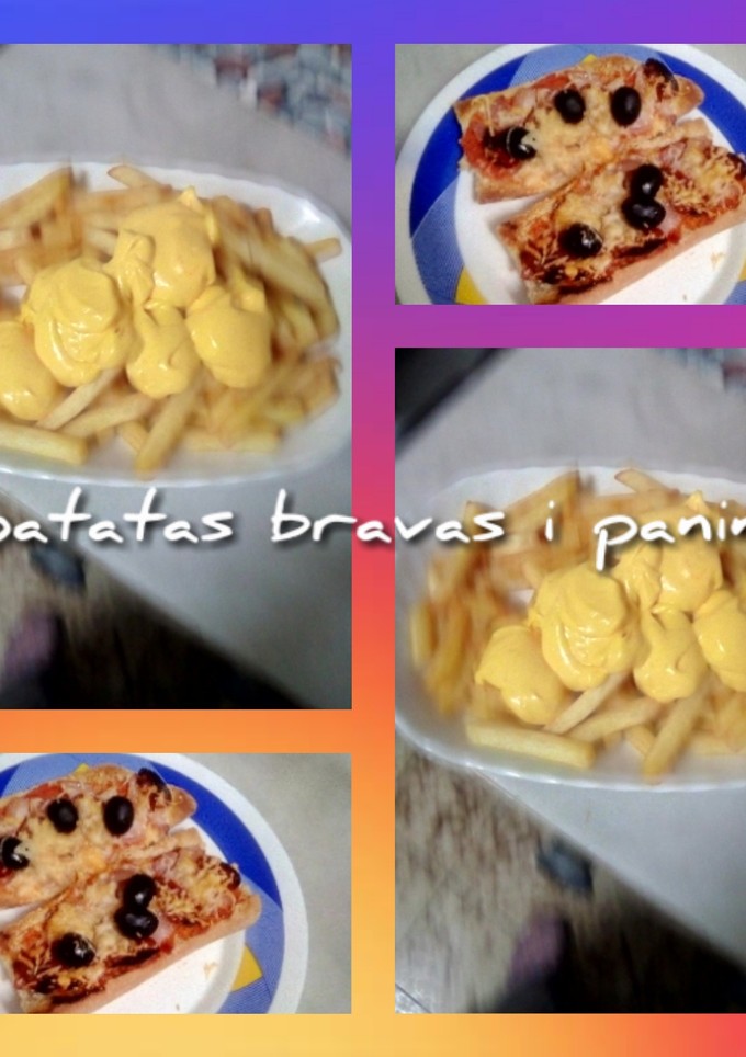 Una foto de Patatas bravas y paninis pa cenar