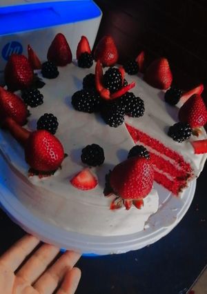 Una foto de Red velvet cake