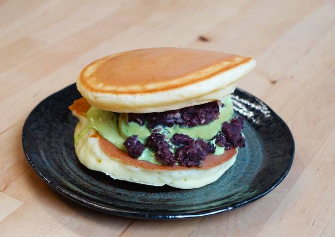 Dorayaki Matcha Ice Cream With Red Beams☆ Dessert Recipe by PONY