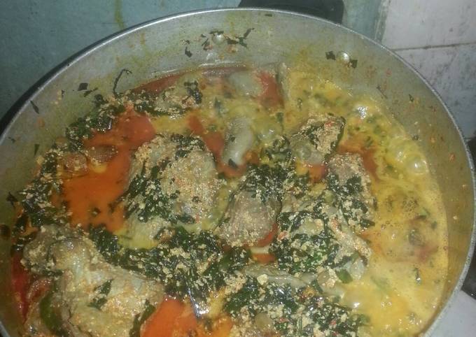 Egusi Soup with Assorted Meat And stock Fish