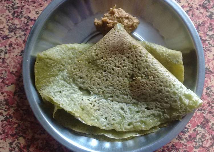 Easiest Way to Prepare Any-night-of-the-week Spinach dosa