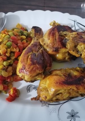 عکسی از دستور خوراک سبزیجات با مرغ