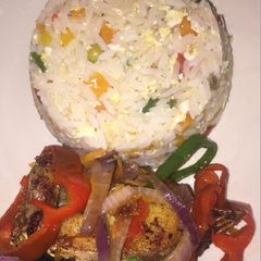 A picture of Simple fried fish&Rice.