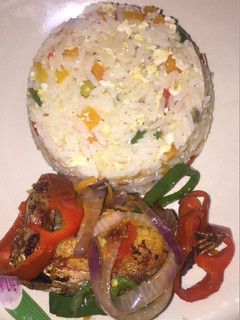 A picture of Simple fried fish&Rice.