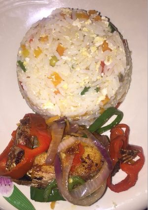 A picture of Simple fried fish&Rice.