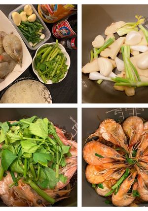 รูปของ กุ้งอบวุ้นเส้น จากหม้อหุงข้าว