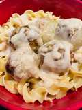 Crockpot Alfredo Italian Meatballs
