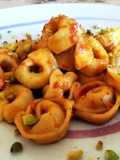 Tortellini ripieni di Carne con 'Nduja di Spilinga e Granella di Pistacchio di Bronte