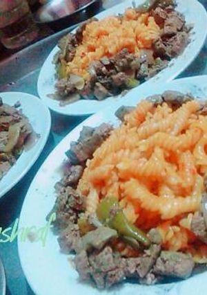 صورة لوصفة مكرونه مختومه و كبده