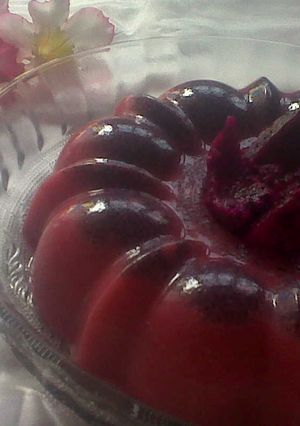 Foto resep Puding susu buah naga