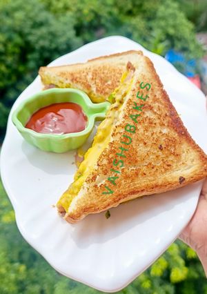 A picture of 5 Minute High Protein Cheese Paneer Veg Tikki Sandwich For Tiffin/Party.