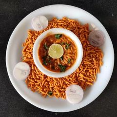 A picture of Sev Bhaji.