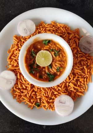 A picture of Sev Bhaji.