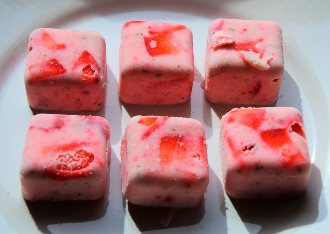 Bombones helados de fresa y menta 🍓